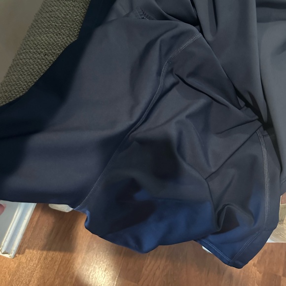 SculptLux V-neck mini dress. Navy and White. - Picture 6 of 12